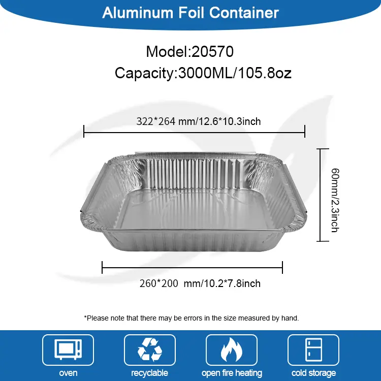 Gaitasun handiko barbakoa Plakak Zilarrezko Aluminiozko Paperezko edukiontziak