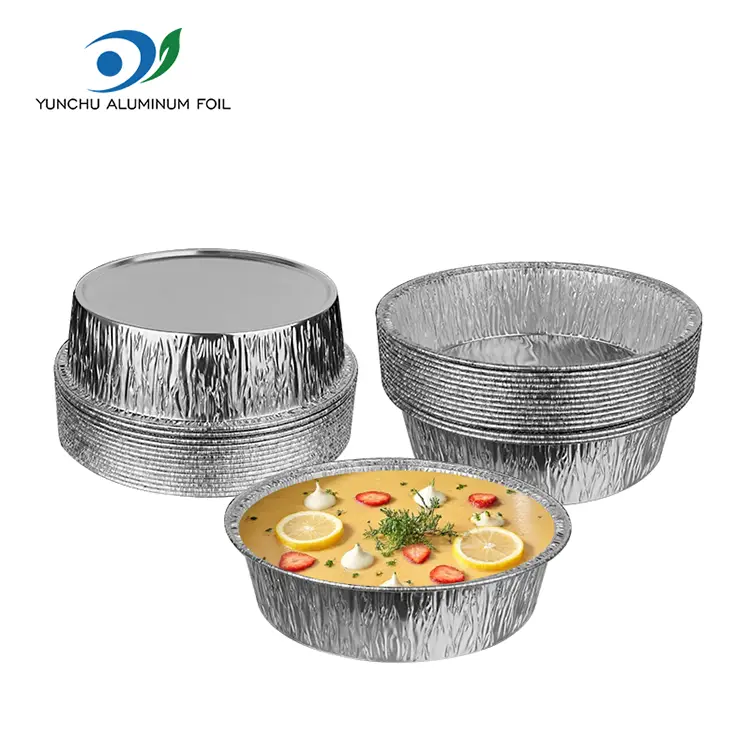 Aire biribila Fryer Zilarrezko Aluminiozko Paperaren edukiontziak Aire biribila Fryer Zilarrezko Aluminiozko Paperaren edukiontziak