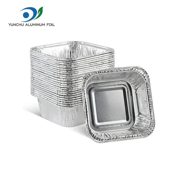 Square Air Fryer Labean Zilarrezko Aluminiozko Paperezko edukiontziak Square Air Fryer Labean Zilarrezko Aluminiozko Paperezko edukiontziak