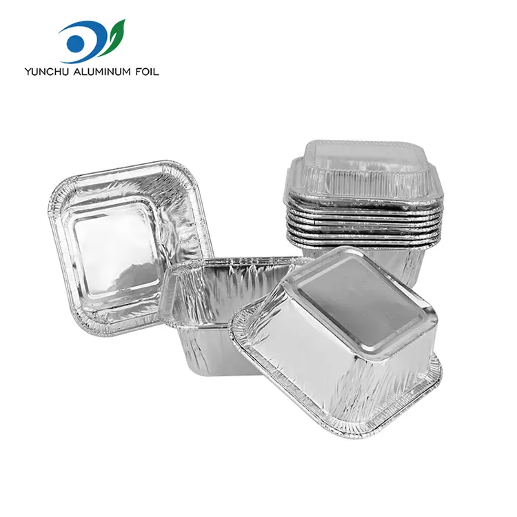 Square Air Fryer Labean Zilarrezko Aluminiozko Paperezko edukiontziak