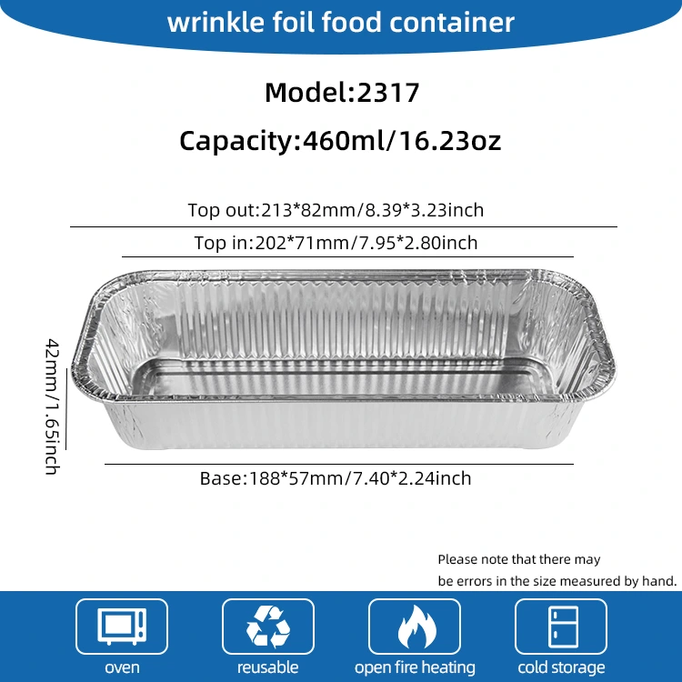 Laukizuzen baguetak Zilarrezko aluminiozko paperezko edukiontziak