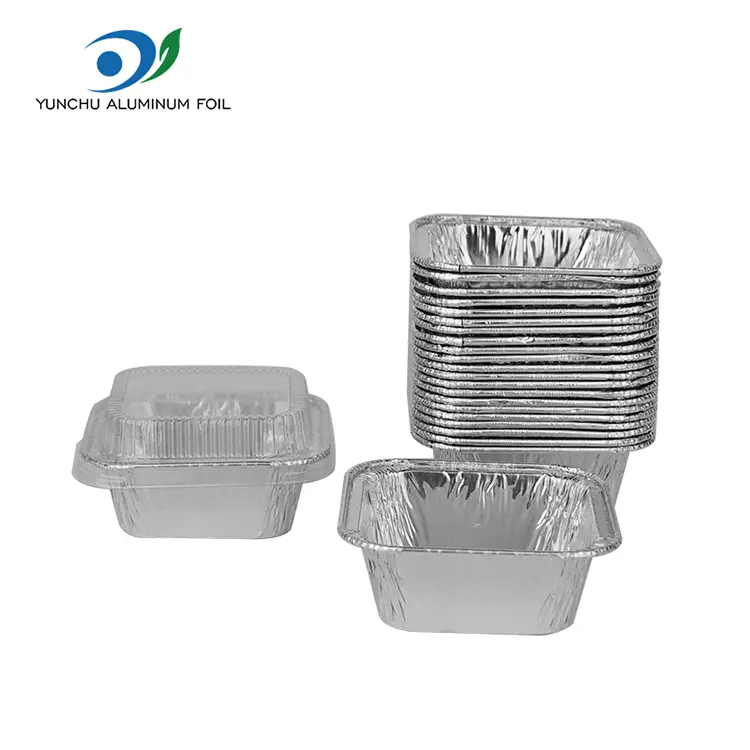 Square Air Fryer Labean Zilarrezko Aluminiozko Paperezko edukiontziak