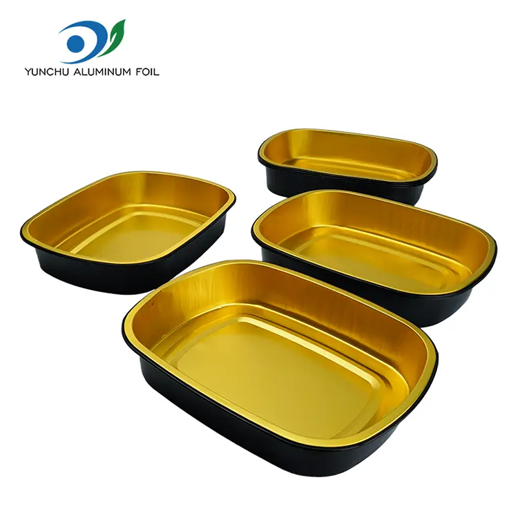 Erabilgarria Urrezko Bake Baking Erretilaren aluminiozko paperezko edukiontziak