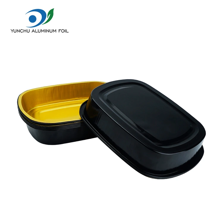 Botagarria urre beltza ostalaritza angeluzuzen aluminiozko paperezko edukiontziak