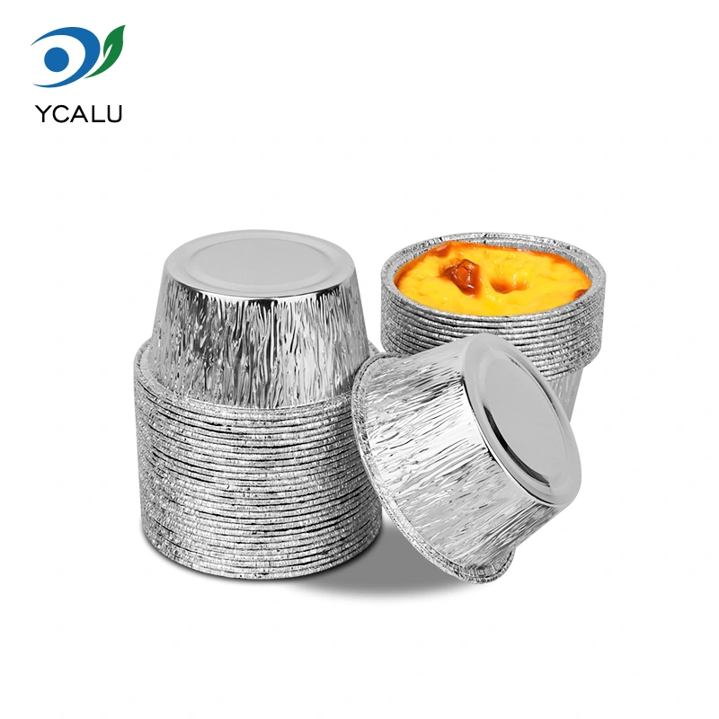 Tarta botatzeko erretilu biribila Zilarrezko aluminiozko paperezko ontziak Tarta botatzeko erretilu biribila Zilarrezko aluminiozko paperezko ontziak