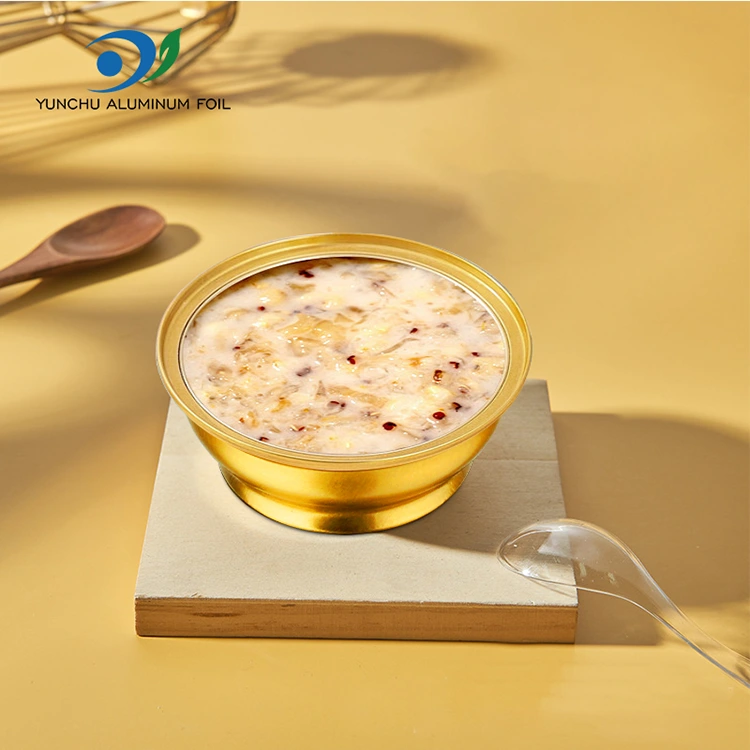 Eramateko mahai gaineko kutxa urrezko ontzi txikia aluminiozko paperezko edukiontziak