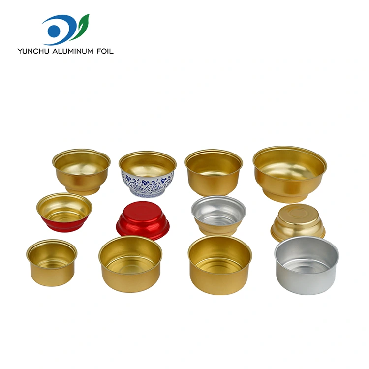 Eramateko mahai gaineko kutxa urrezko ontzi txikia aluminiozko paperezko edukiontziak