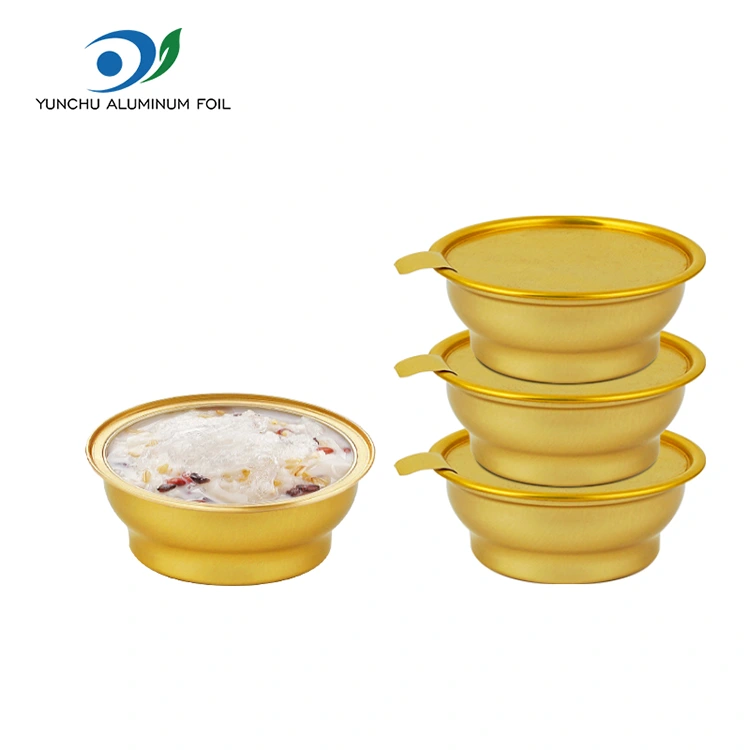 Eramateko mahai gaineko kutxa urrezko ontzi txikia aluminiozko paperezko edukiontziak Eramateko mahai gaineko kutxa urrezko ontzi txikia aluminiozko paperezko edukiontziak