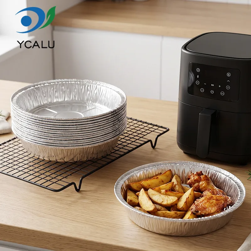 Air Fryer Elikagaiak Zilarrezko aluminiozko paperezko ontziak