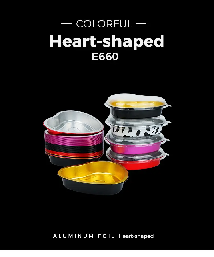 Heart-shaped pastry baking Smoothwall Aluminum Foil Containers