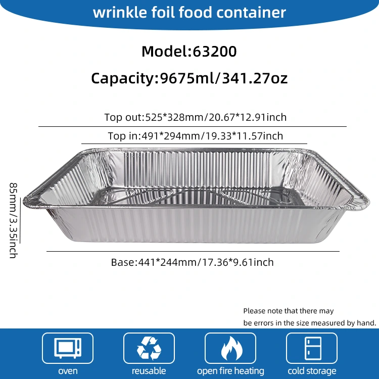 Edukiera handia Kanpoko gozogintza erretilua Zilarrezko aluminiozko paperezko edukiontziak