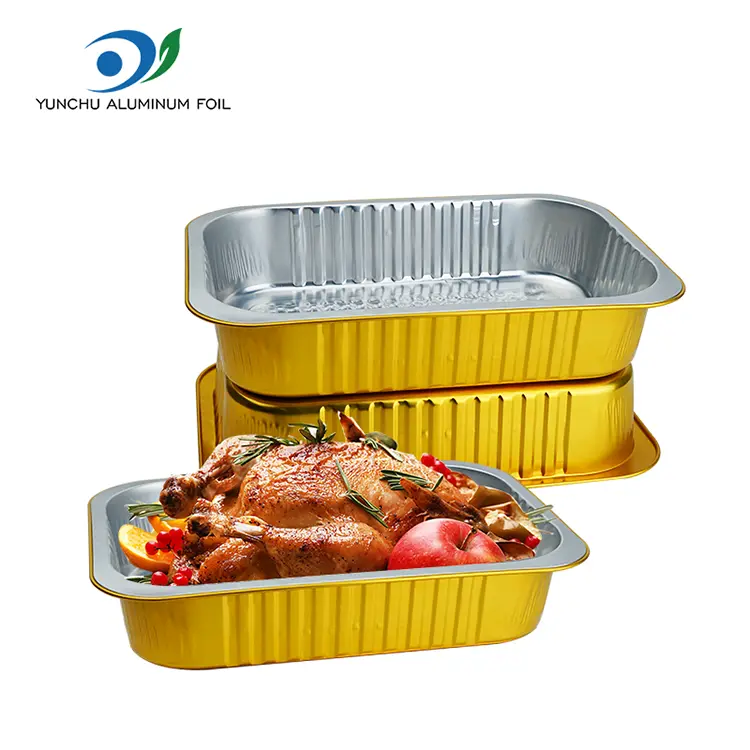 Urrezko aluminiozko foil edukiontziak