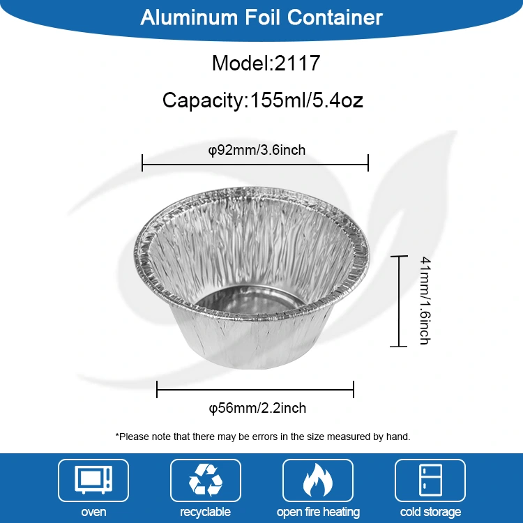 Balaketa biribila tarta zilarrezko aluminiozko foil elikagaien edukiontzia