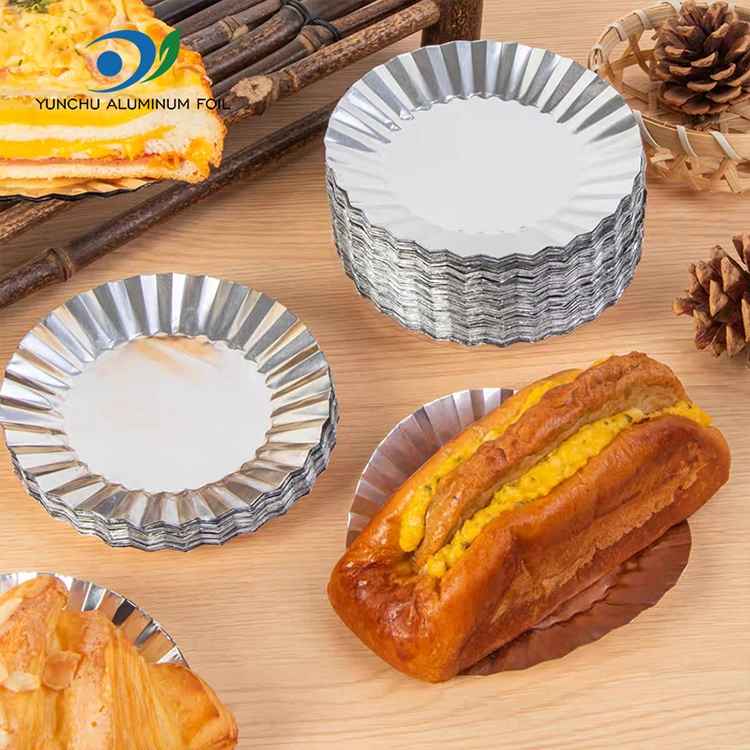 Gozogintza tarta biribila, zilarrezko aluminiozko foil edukiontziarekin