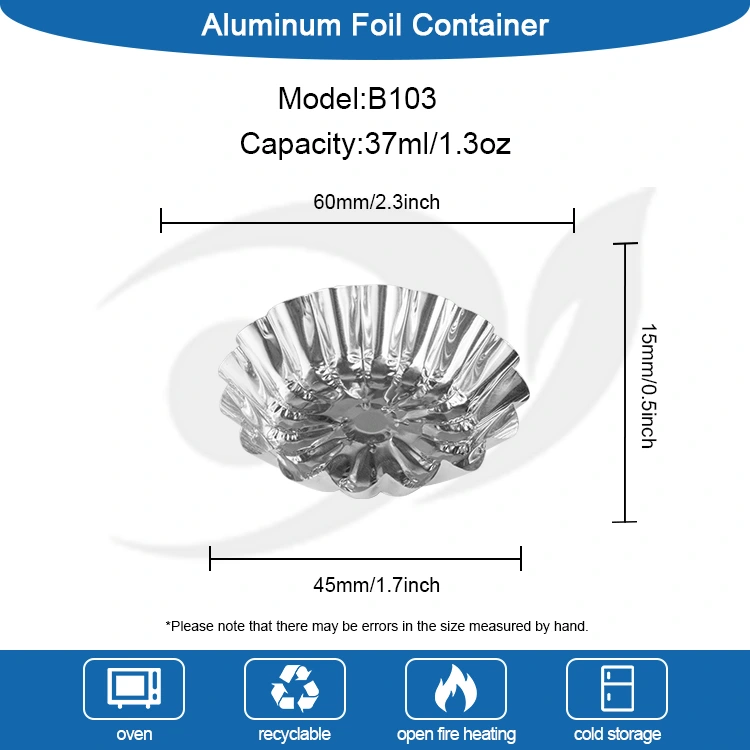 Arrautza biribila Tart jostailua Zilarrezko aluminiozko foil elikagaien edukiontzia