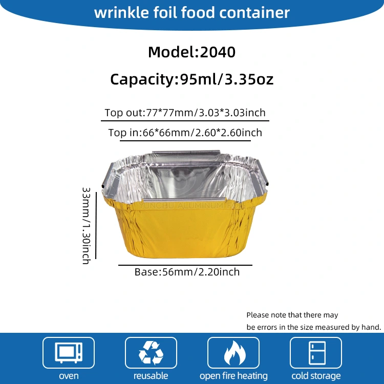 Karratu labean labea zilarrezko aluminiozko papera edukiontziak