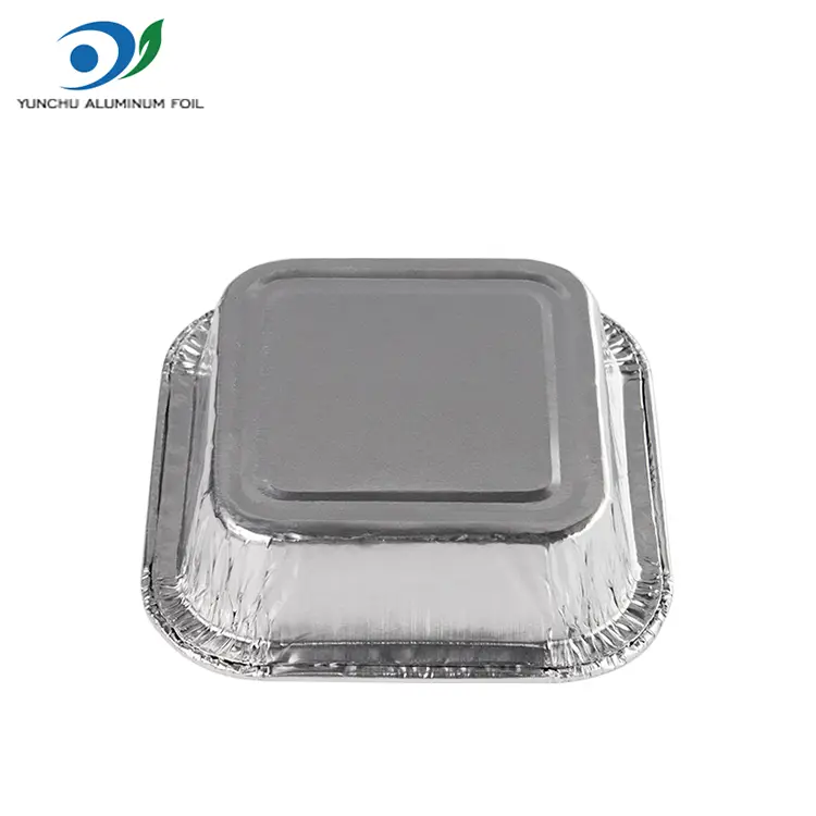 Square Cake Air Fryer Zilarrezko Aluminiozko Paperezko edukiontziak