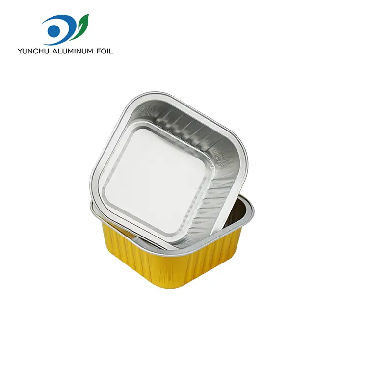Square Cake Cup Smoothwall aluminiozko paperezko edukiontziak