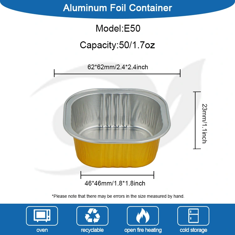 Postreak gozogintza edalontzi karratuak Smoothwall aluminiozko paperezko ontziak