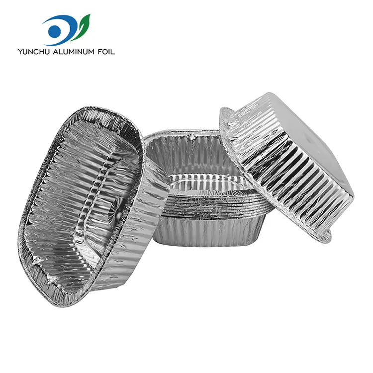 Square Silver Takeaway Packing Aluminum Paperaren edukiontzia